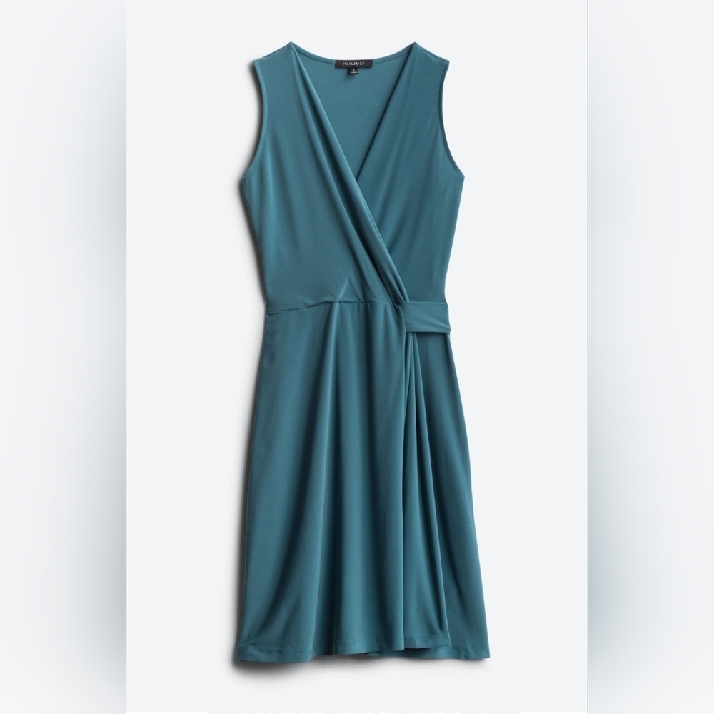 Kaileigh Blue Wrap Tie Front Midi Dress